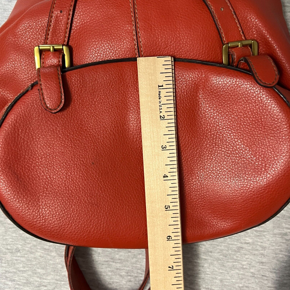 Vintage Nine West Backpack Bag PVC Vegan Faux Leather Orange 90's Pebbled - Picture 13 of 16